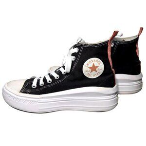 Converse All Star Move Boys Color Pop Platform Sneakers Size 6 Black & Pink Salt